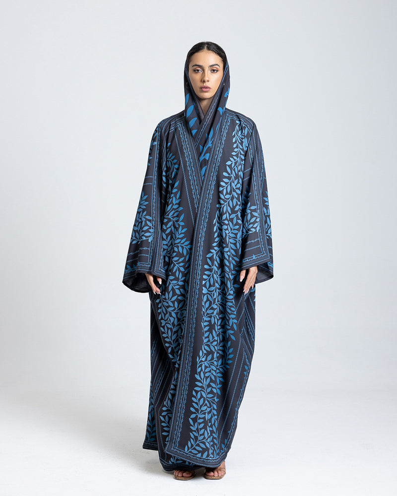 Azure Vine Elegance Abaya