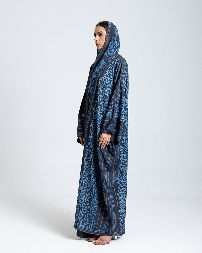 Azure Vine Elegance Abaya