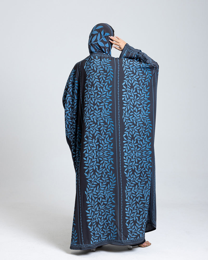 Azure Vine Elegance Abaya