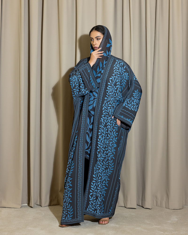 Azure Vine Elegance Abaya