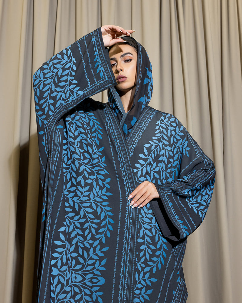 Azure Vine Elegance Abaya
